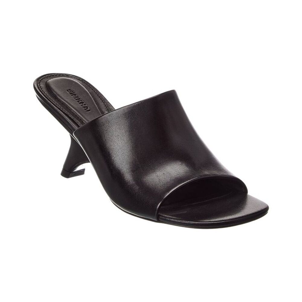 Simkhai Shadow Mule Leather Sandal, Black
